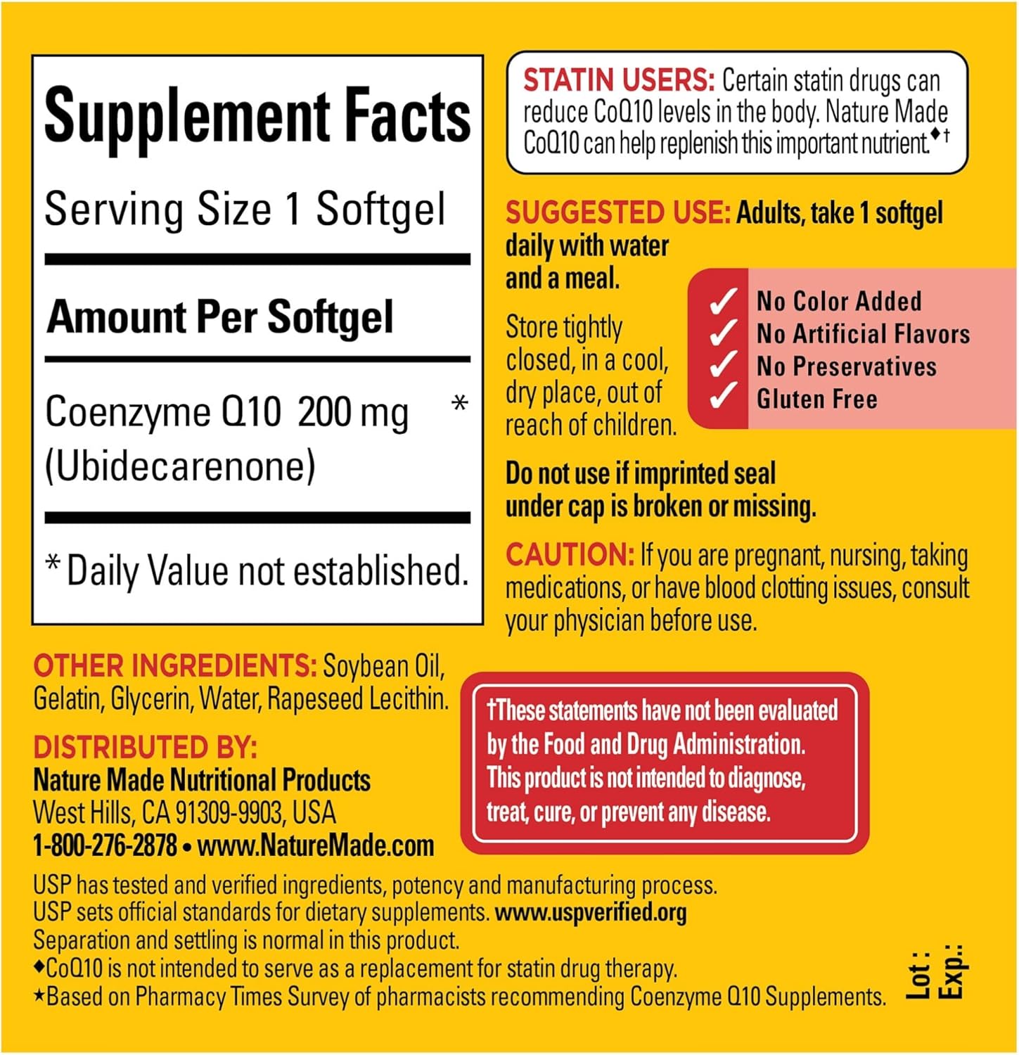 Nature Made CoQ10 200mg, Dietary Supplement for Heart Health Support, 40 Softgels, 40 Day Supply : Health & Household