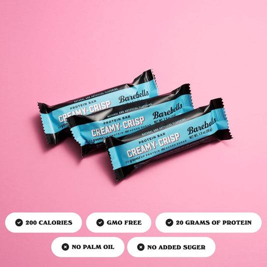 Barebells Protein Bars Creamy Crisp - 12 Count, 1.9Oz Bars With 20G Of High Protein - Chocolate Protein Bar With 1G Of Total Sugars - Perfect On The Go Protein Snack & Breakfast Bar