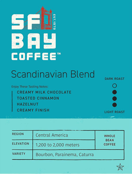San Francisco Bay Whole Bean Coffee - Scandinavian Blend (2lb Bag), Medium Dark Roast