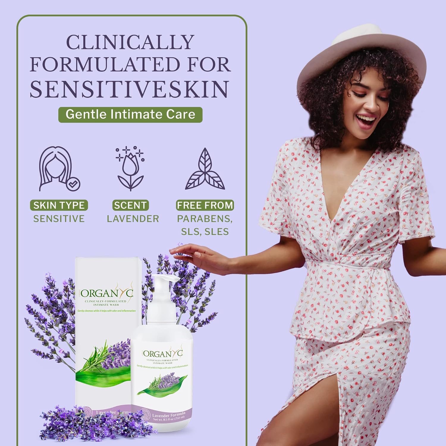 Organyc Feminine Hygiene And Intimate Wash With Lavender, 250 Ml : Health & Household