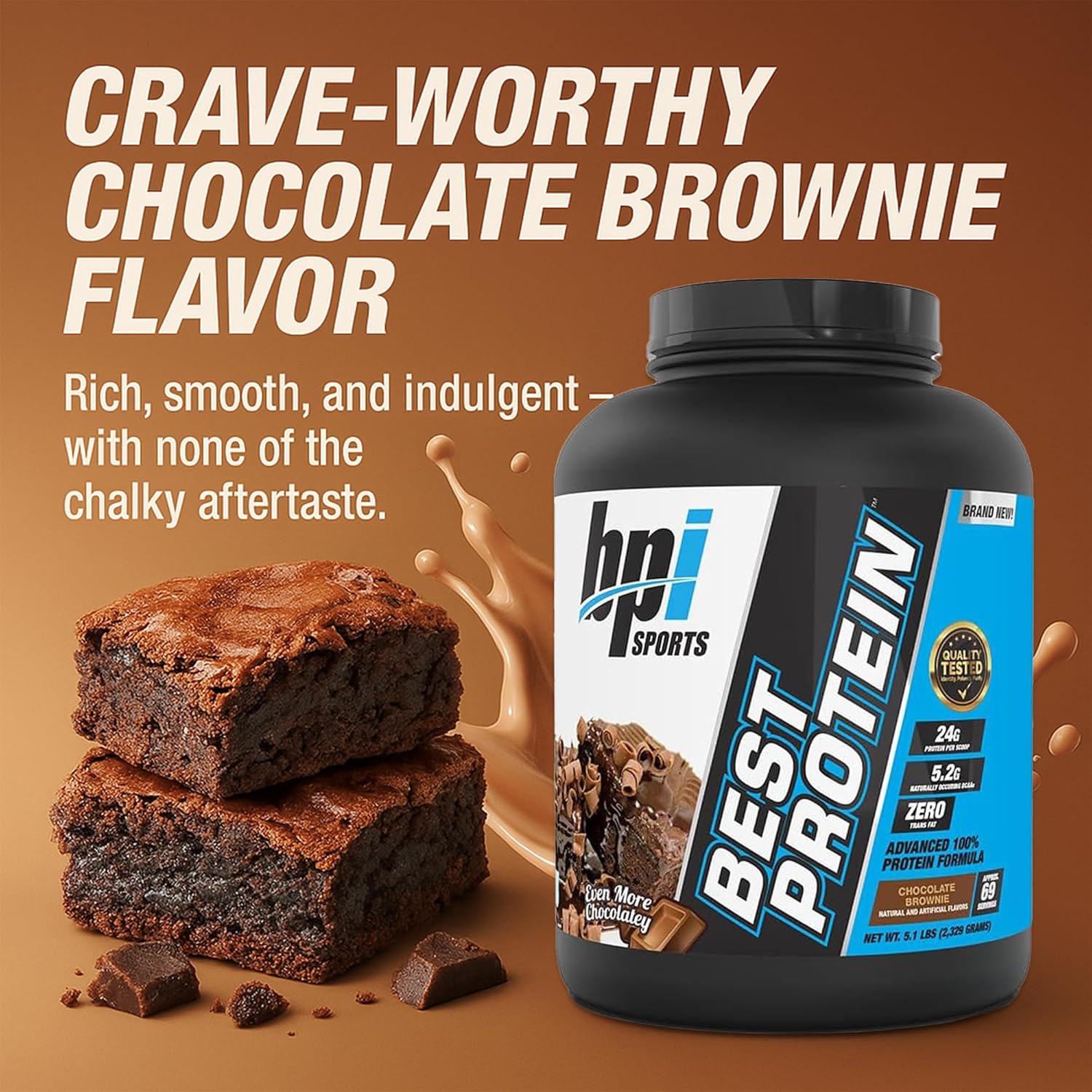 Bpi Sports Best Protein – 100% Whey Protein Powder – Muscle Growth, Recovery, Meal Replacement – No Fillers, Gluten Free – Best Protein Powder For Men & Women | Chocolate Brownie – 5.1 Pounds : Health & Household