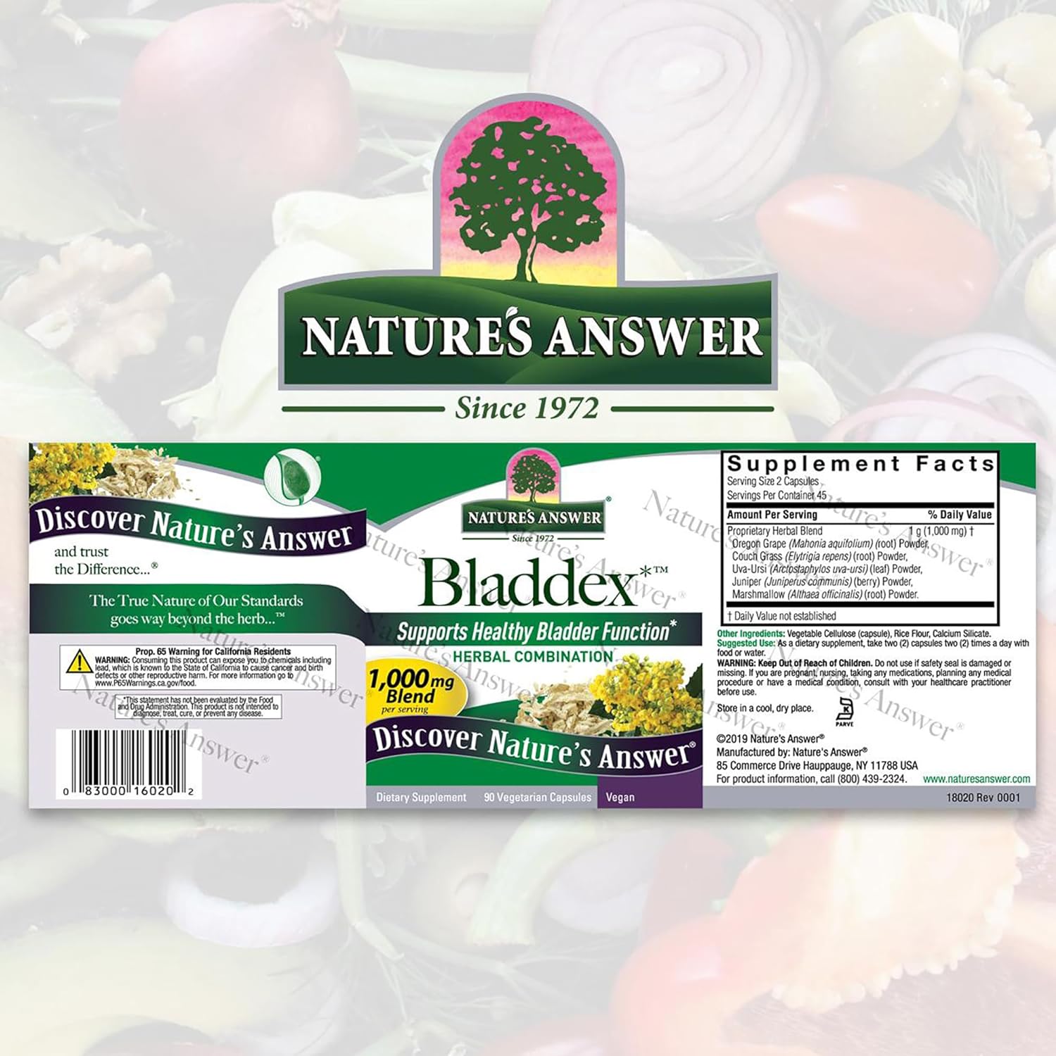 Nature's Answer Bladdex Bladder Support Supplement 1000mg 90-Capsules | Natural Bladder Support | Supports Urinary Tract | Promotes Bladder Regulation | Gluten-Free, Non-GMO, Vegan | Single Count : Health & Household