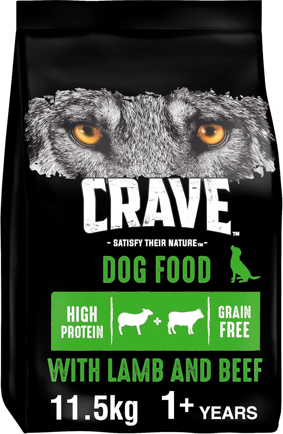 Crave Lamb & Beef 11.5 kg Bag, Premium Adult Dry Dog Food with high Protein, Grain-free?403553