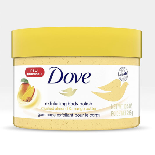 Dove Exfoliating Body Polish Scrub For Silky, Soft Skin Pomegranate & Shea Butter Body Scrub Exfoliates And Provides Lasting Nourishment 10.5 Oz