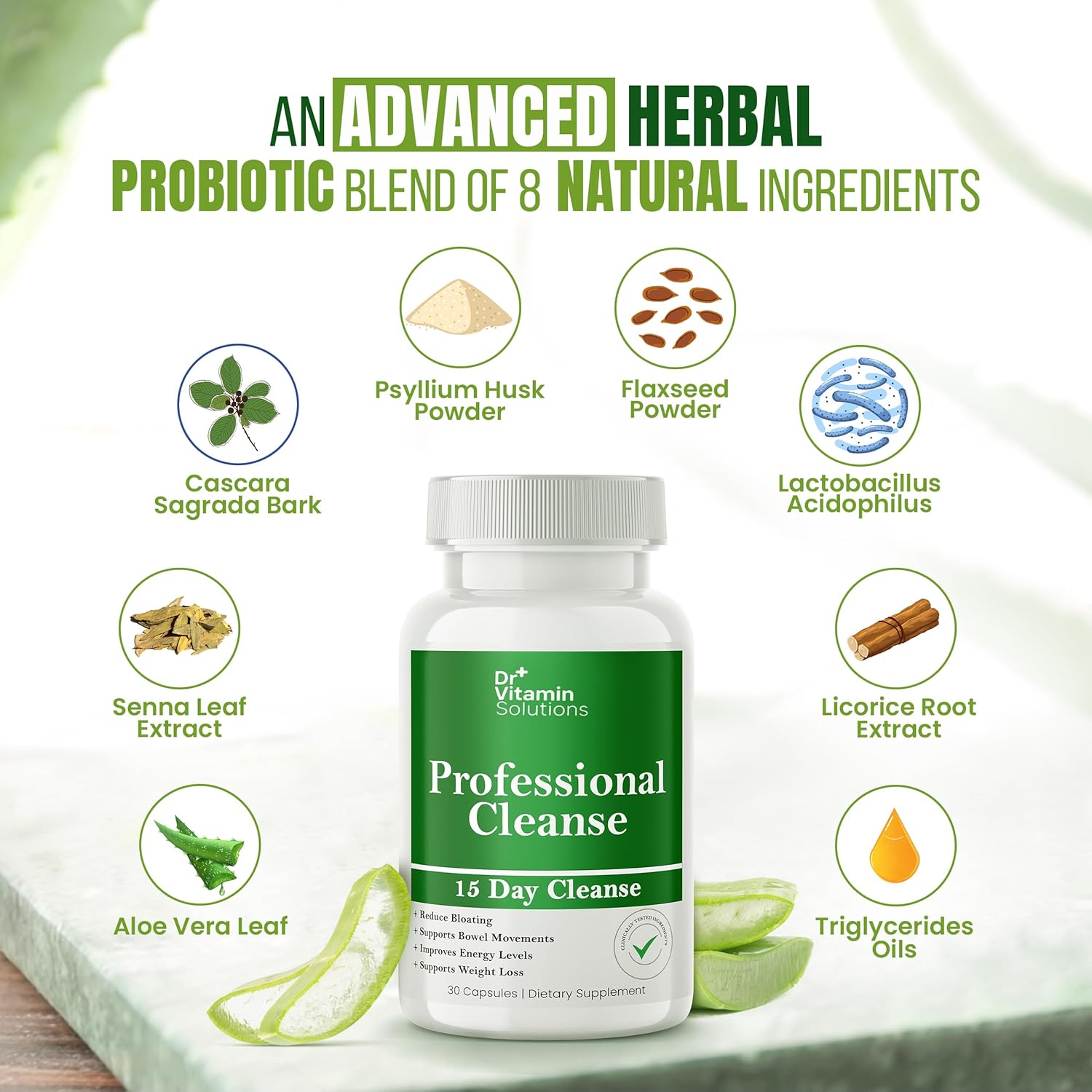 Dr Vitamin Solutions 15 Day Gut Cleanse Detox For Women, Glp-1 Support - Natural Colon & Detox Cleanse For Weight Loss - Bloating & Constipation Relief - Flushes Toxins & Supports Immunity - 30 Ct. : Health & Household