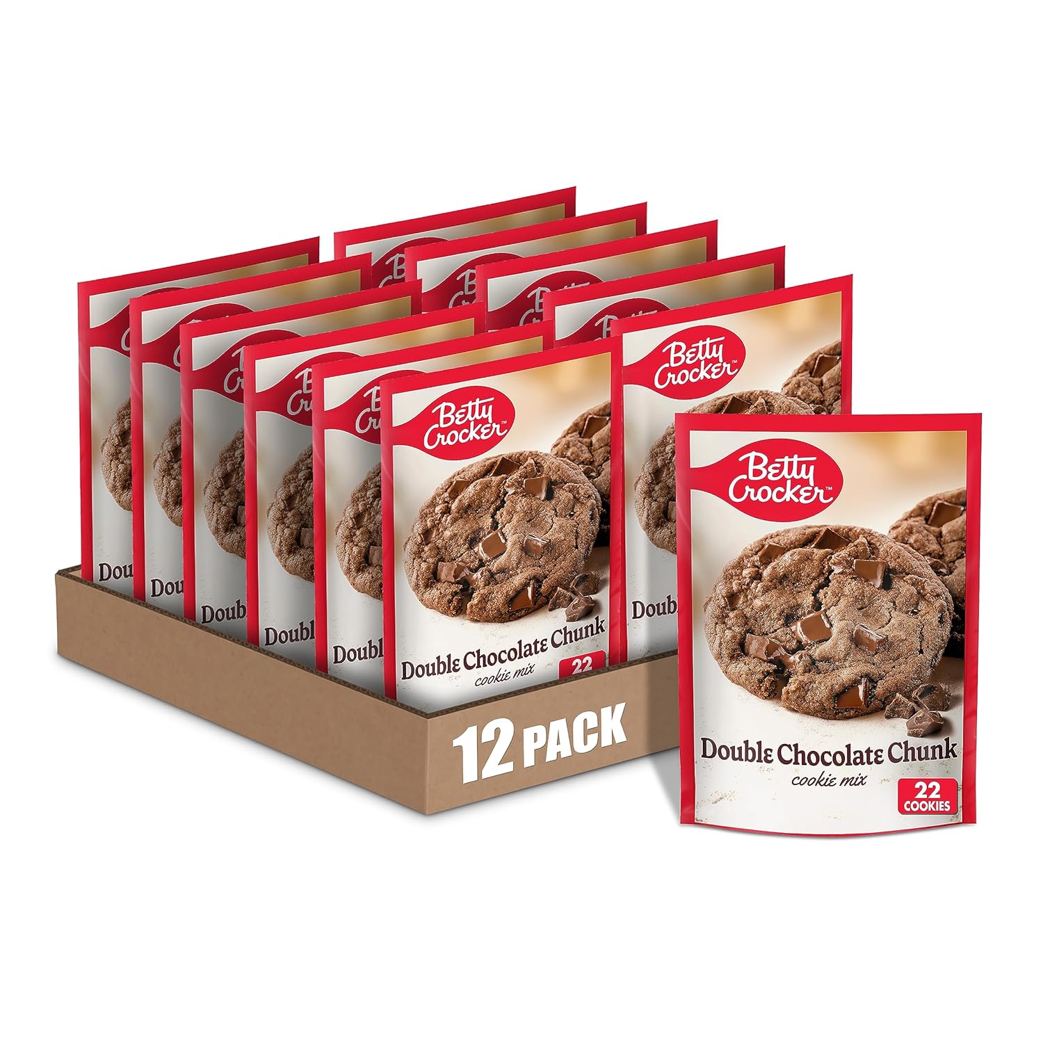 Betty Crocker Double Chocolate Chunk Cookie Mix, 17.5 oz. (Pack of 12)