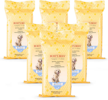 Burt's Bees for Pets Puppy Wipes | Tearless Puppy & Dog Wipes for Cleaning and Grooming | Cruelty Free, Sulfate & Paraben Free, pH Balanced for Dogs - Made in USA, 50 Count - 6 Pack
