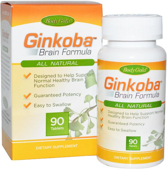 Body Gold Ginkoba Brain Formula 90 Tablets Per Bottle (2 Pack)