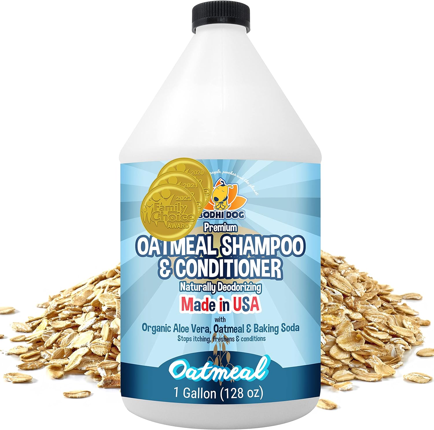 Bodhi Dog Oatmeal Shampoo & Conditioner | Naturally Deodorize Dogs, Cats & Pets With Organic Ingredients | Soothes And Moisturizes Dry, Itchy Skin | Vet Approved- Made In Usa (Oatmeal, 1 Gallon)