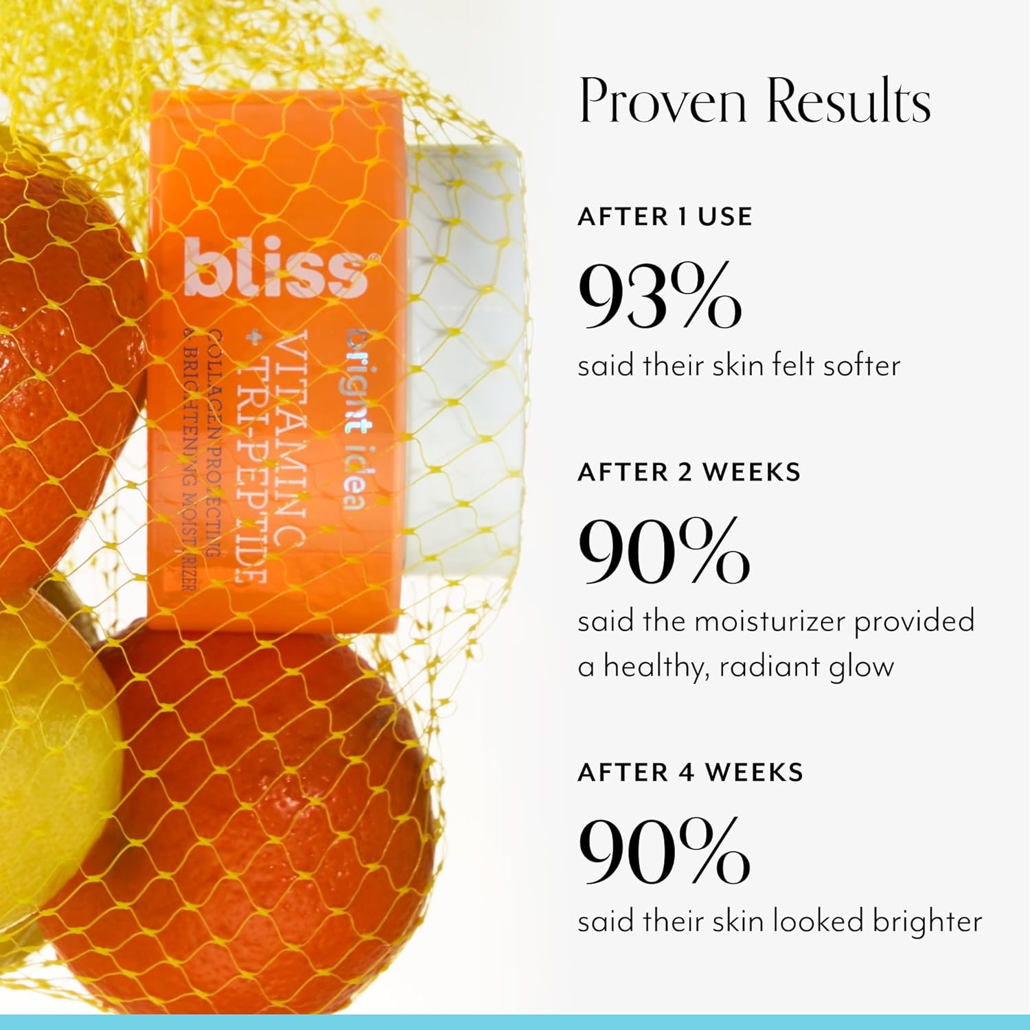 Bliss Vitamin C + Tri-Peptide Brightening Moisturizer | Squalane & Hydration Boosters | Anti-Aging Face Cream For Collagen And Elasticity | Clean Vegan & Cruelty Free 1.7 Fl Oz : Beauty & Personal Care