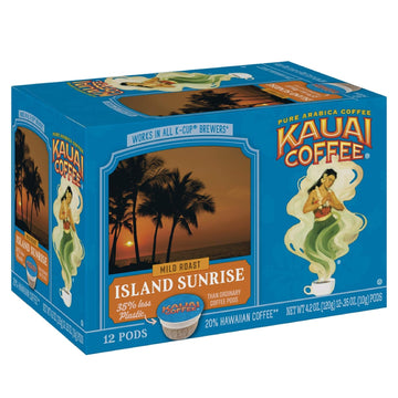 Kauai Coffee Island Sunrise Mild Roast - Compatible with Keurig Pods K-Cup Brewers, 12 Count (Pack of 1)