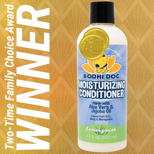 Bodhi Dog Gentle Moisturizing Conditioner | Dog Conditioner | Soothing Plant-Based Formula | Leaves Coat Shiny & Manageable | Made W/Soothing Aloe Vera & Jojoba Oil | Made In Usa (Lemongrass, 17 Oz)