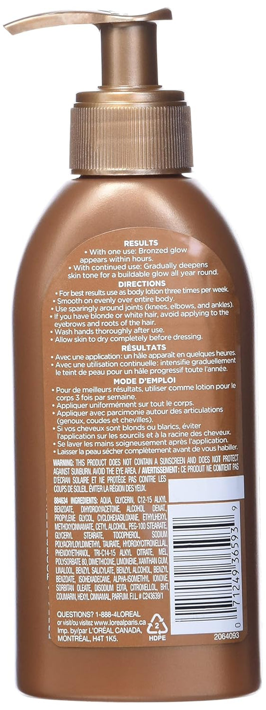 L'Oreal Paris Skincare Sublime Bronze Hydrating Sunless-Tanning Milk Medium, Sunless Tanning Lotion, 5.5 Fl. Oz