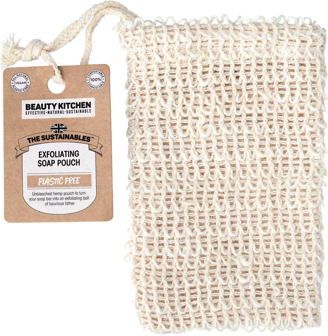 Beauty Kitchen - The Sustainables Exfoliating Soap Pouch - Natural Exfoliation - Sustainable Material - Bathing Essential