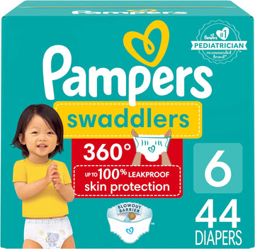 Pampers Swaddlers 360 Pull-On Diapers, Size 6, 44 Count For Up To 100% Leakproof Skin Protection And Easy Changes