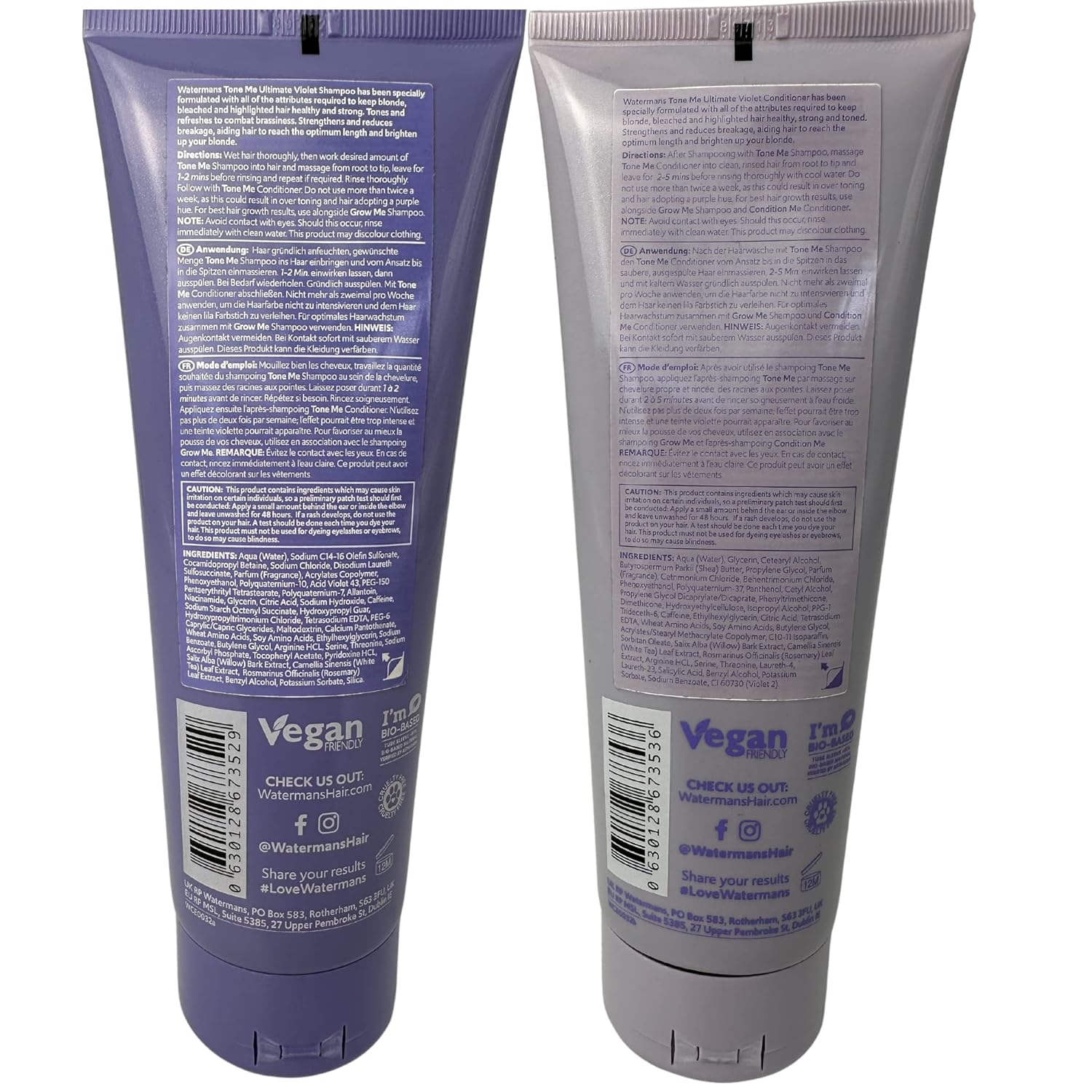 Purple Shampoo & Purple Conditioner set with Free Makeup Bag, Watermans Life is Better in Blonde set - Remove Yellow tones fast for Blonde, Platinum, White or Grey Hair : Beauty & Personal Care