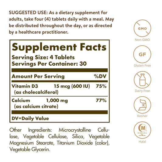 Solgar Calcium Citrate with Vitamin D3