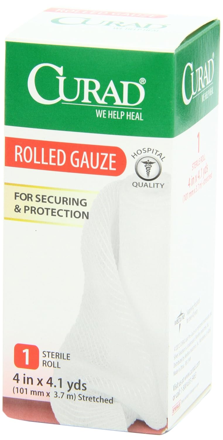 Curad Rolled Gauze, 4 Inches X 4.1 Yards : Health & Household