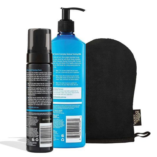 Bondi Sands Tan + Maintain Kit | Includes Dark Self Tanning Foam, Mitt, and Everyday Gradual Tanning Milk for a Long-Lasting Tan ($49 Value)