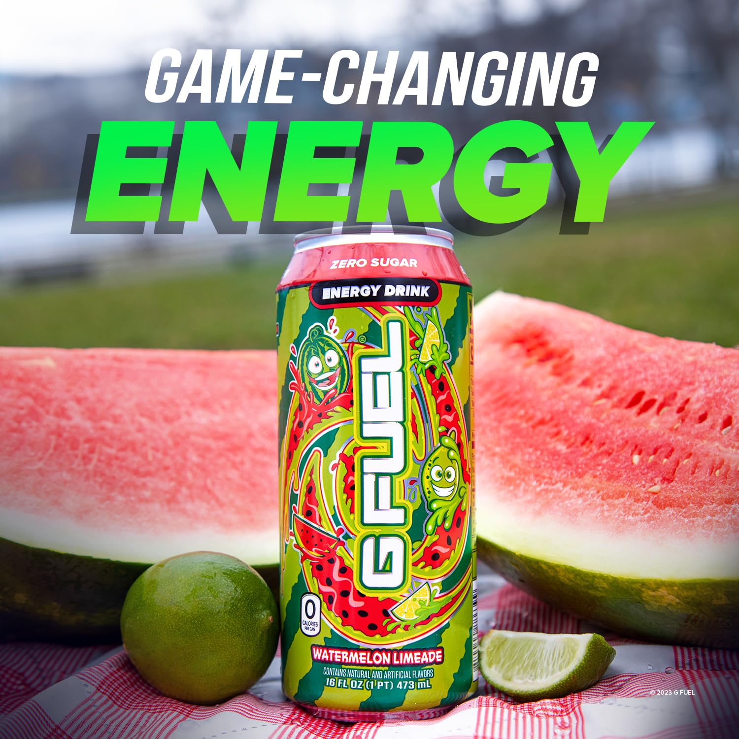 G Fuel Watermelon Limeade Energy Drink, 16 Oz Can, 12-Pack Case