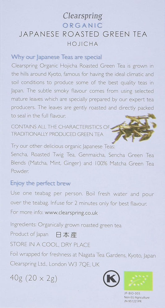 Clearspring Organic Japanese Hojicha - 20 Tea Sachets