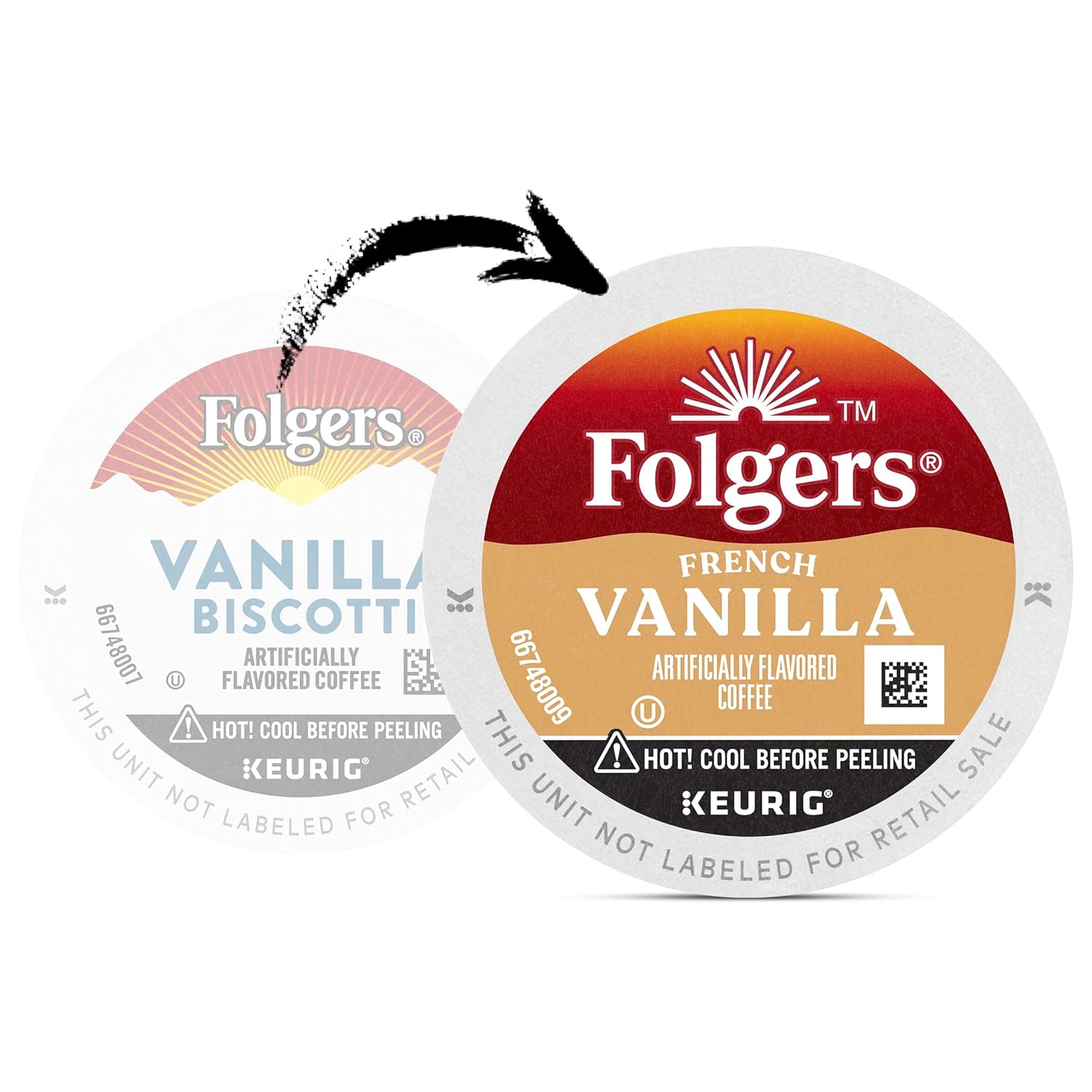 Folgers French Vanilla Flavored Coffee, 12 Keurig K-Cup Pods