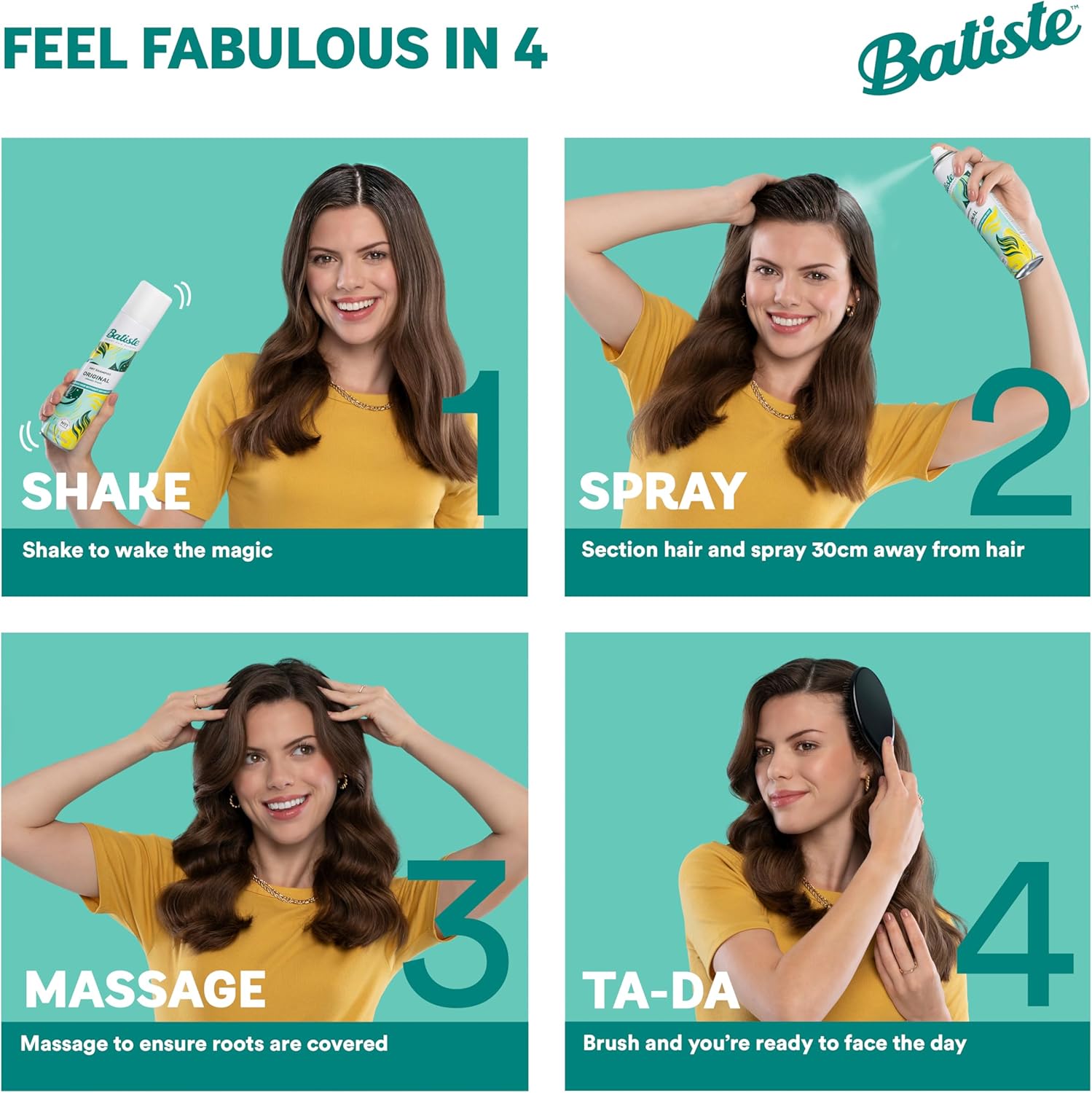 Batiste Dry Shampoo in Blush 350ml, Floral & flirty Fragrance, No Rinse Spray to Refresh Hair in Between Washes : Amazon.co.uk: Beauty