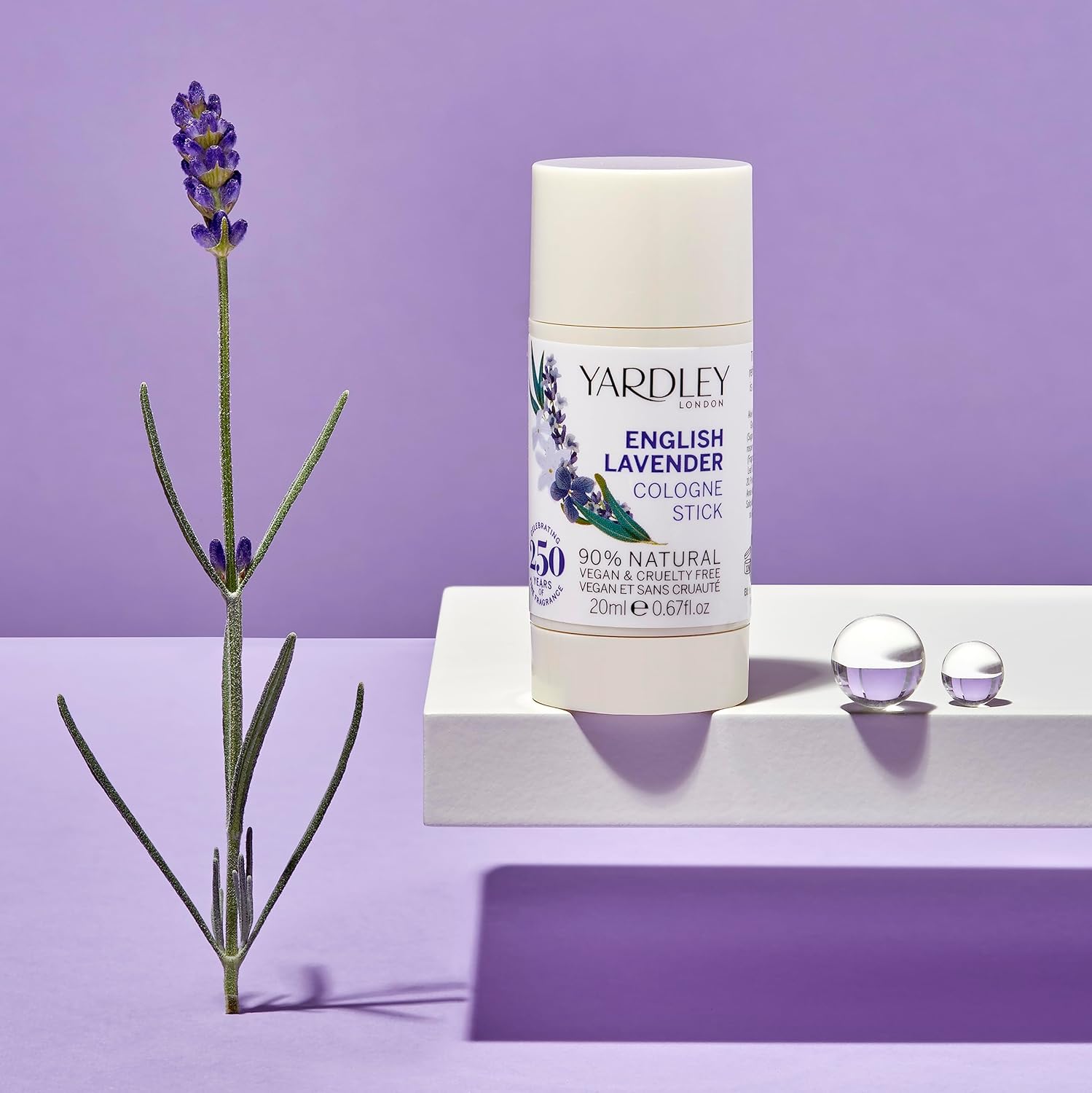 Yardley London English Lavender Cologne Stick, Solid Perfume Stick For Women With Notes Of Bergamot And Sage, Soothing Womens Perfume 20Ml