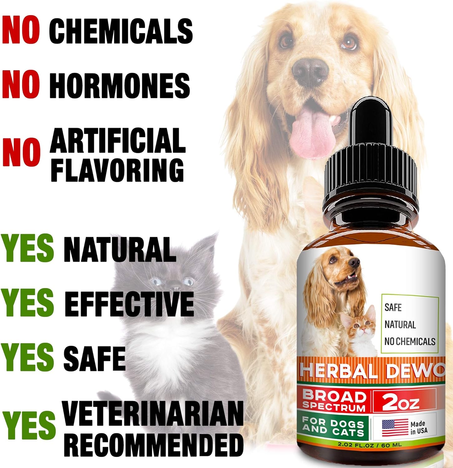 Herbal Cleanse fot Cats and Dogs - Homeopathics Parasites and Toxins for Dogs and Cats - All Breeds and Size - Puppy & Kitten - 2oz : Pet Supplies
