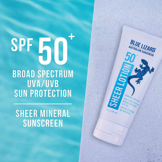 Blue Lizard Australian Sunscreen Sheer Lotion Body, Spf 50+ 3 Oz