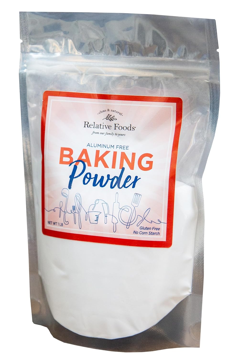 Baking Powder, 1 Pound Aluminum Free, Corn Starch Free, Double Acting, Gluten Free. Made In Our Usa Allergen Free Facility. Premium Leavening Agent