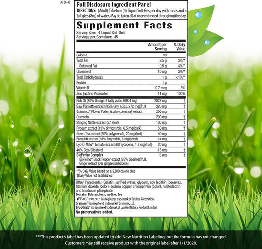 Irwin Naturals Prosta-Strong - Prostate Health Support With Saw Palmetto, Lycopene, Pumpkin Seed & More - 180 Liquid Softgels