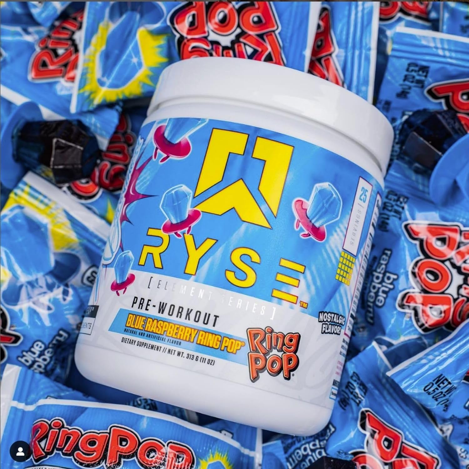 RYSE Up Supplements Element Series Pre-Workout | Everyday Pre-Workout | Beta Alanine, NO3-T Nitrates | 200mg Caffeine | 25 Servings (Blue Raspberry Ring Pop) : Health & Household