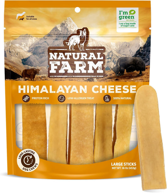 Natural Farm Himalayan Yak Cheese, Protein-Rich, Low-Allergen, Lactose-Free, Gluten-Free, 100% Natural - Large, Net Wt. 16 oz, 453g : Pet Supplies