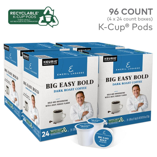 Emeril Big Easy Bold Coffee, Keurig Single-Serve K-Cup Pods, Dark Roast Coffee, 96 Count