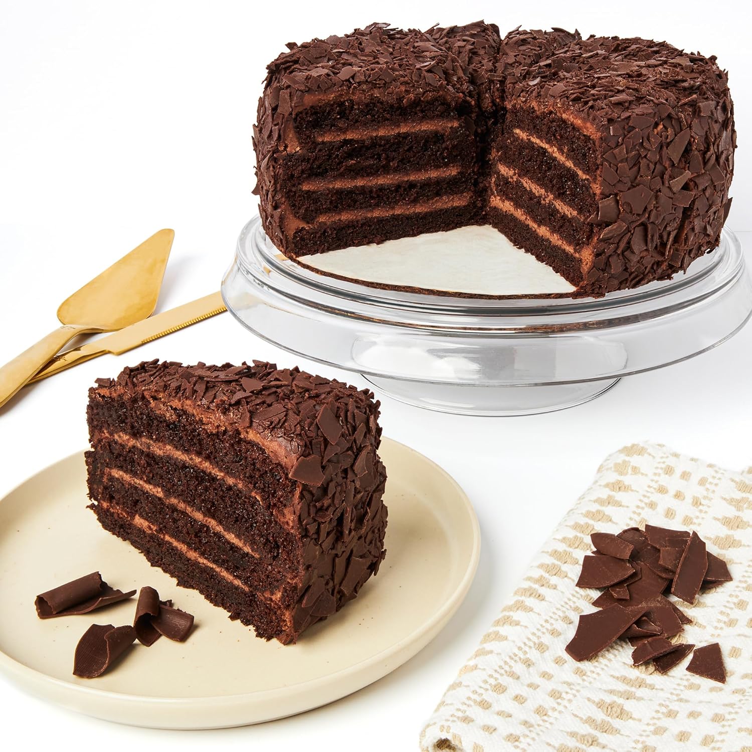 David'S Cookies Premiere 10" Chocolate Overload Layer Cake - Gourmet Delight, Luxurious Fudge Layers, Ideal For Celebrations, Birthdays - Treat Yourself To Divine Chocolate Bliss!