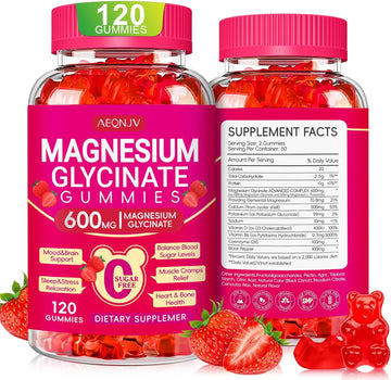 Magnesium Glycinate Gummies 600Mg High Absorption, Magnesium Glycinate For Women And Men With Vitamin D, B6, And Coq10 For Adults & Kids, Magnesium Supplement For Calm Support & Sleep, 120 Count
