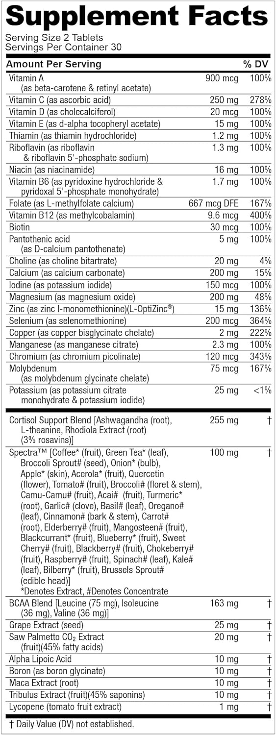 Nugenix Men's Daily Testosterone Multivitamin - 19 Vitamins and Minerals, Supports Free Testosterone : Health & Household