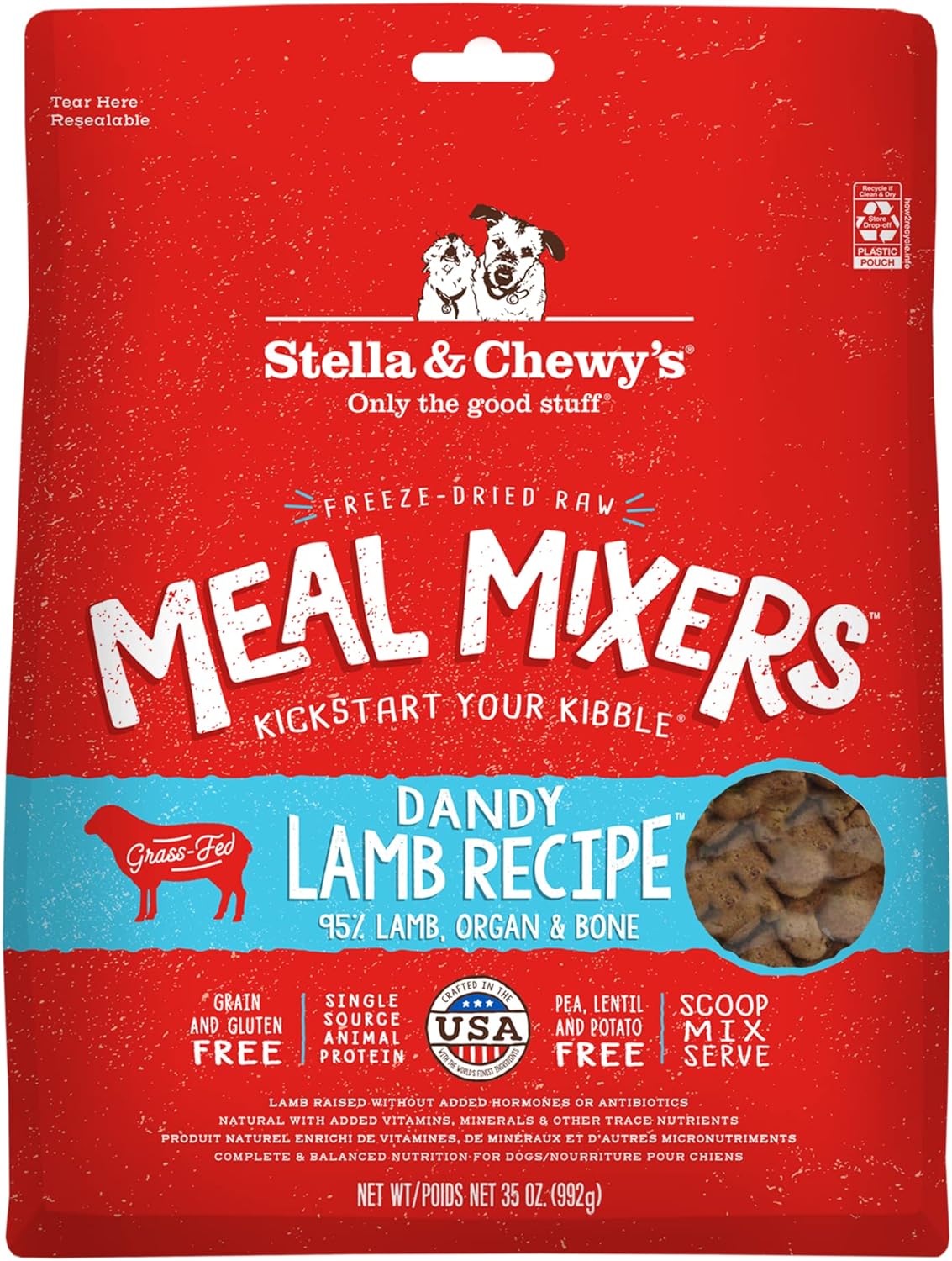 Stella & Chewy'S Freeze Dried Raw Dandy Lamb Meal Mixer – Dog Food Topper For Small & Large Breeds – Grain Free, Protein Rich Recipe – 35 Oz Bag