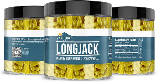 Earthborn Elements Longjack Tongkat Ali Extract (200 Capsules) Non-GMO & Gluten-Free