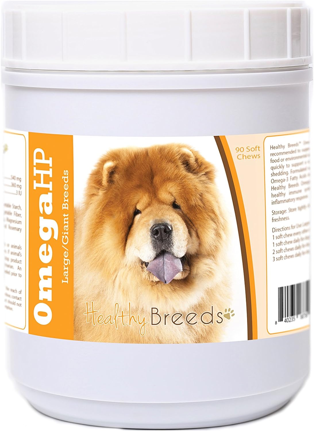 Healthy Breeds Chow Chow Omega HP Fatty Acid Skin and Coat Support Soft Chews 90 Count