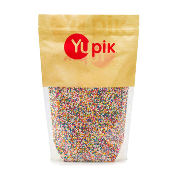 Yupik Birthday Cake Sprinkles, 2.2 Lb, Rainbow Nonpareil Sprinkles, Gluten-Free, Kosher, Cholesterol-Free, Sodium-Free, Fat-Free, Perfect For Baking, Decorating Ice Cream, Cakes, Cookies, & Donuts