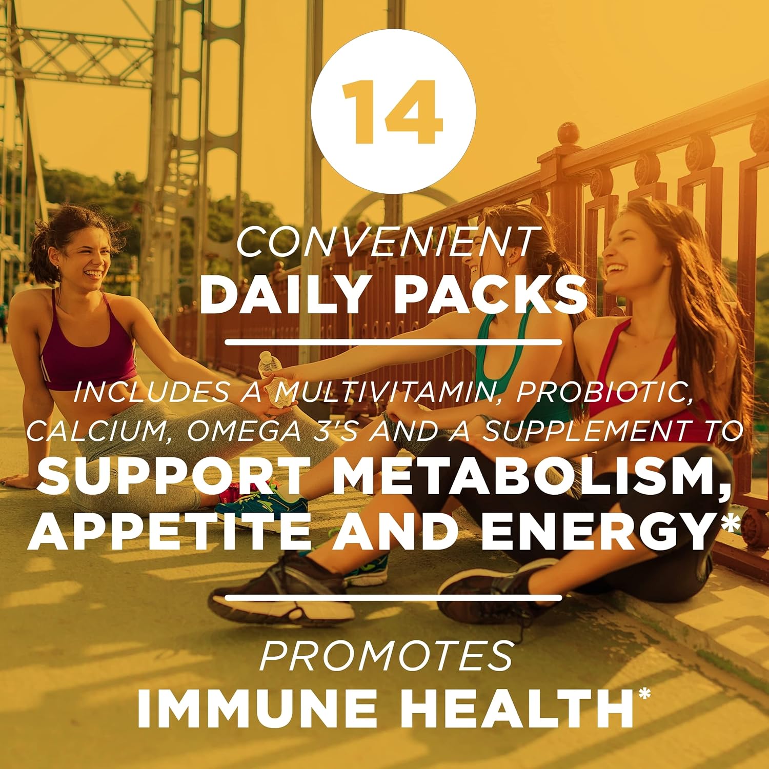 AdvoCare MNS Omni - Premium Dietary Supplement to Support Immune, Digestive & Cardiovascular Health* - Aids Healthy Hair, Nails & Skin* - Contains Vitamins & Probiotics - 14 Daily Strip Packs : Health & Household