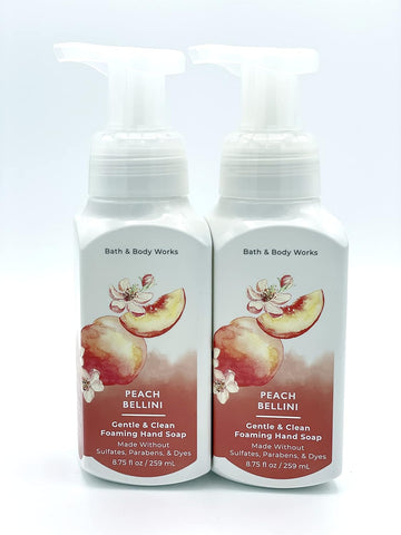 Bath And Body Works Gentle & Clean Foaming Hand Soap, 8.75 Fl. Oz. (Peach Bellini, 2-Pack)