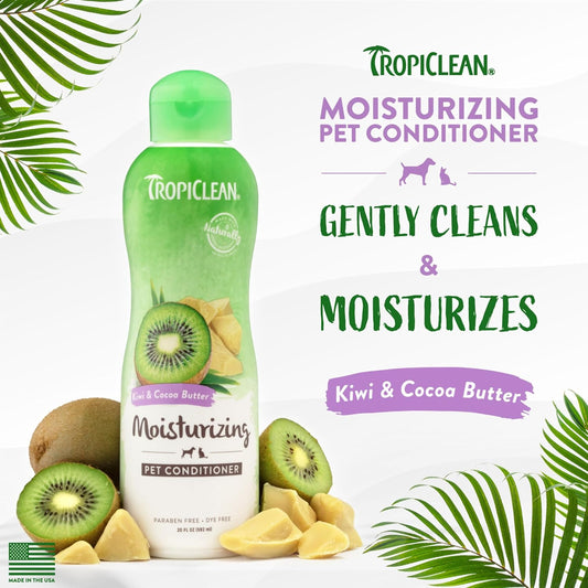 TropiClean Dog Conditioner Grooming Supplies - Moisturising Dog Conditioner for Allergies & Itching - Derived from Natural Ingredients - Used by Groomers - Kiwi & Cocoa Butter, 355ml?TRKWCD12Z