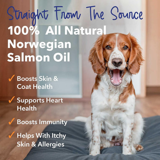 Iheartdogs Salmon Oil For Dogs And Cats - Nourishing Skin & Coat Omega 3 Fish Oil For Dogs Supports Allergy & Itch Relief, Heart Health And Joint Health - 32 Oz