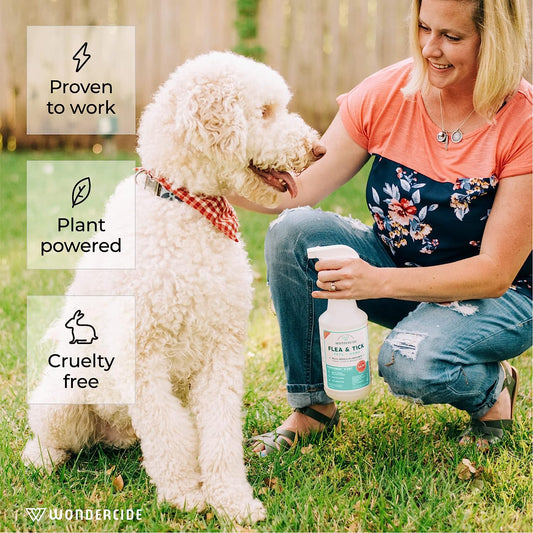 Wondercide - Flea, Tick & Mosquito Spray for Dogs, Cats, and Home - Flea and Tick Killer, Control, Prevention, Treatment - with Natural Essential Oils - Pet and Family Safe - Cedarwood 128 oz