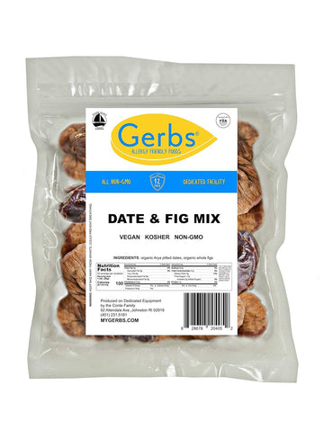 GERBS Fig & Date Dried Holiday Fruit Snack Mix 2 LBS. Premium Grade | Top 14 Food Allergy Free | Resealable Bulk Bag | Made in USA | Unsulfured & Packed with Antioxidants | Gluten Peanut Tree Nut Free