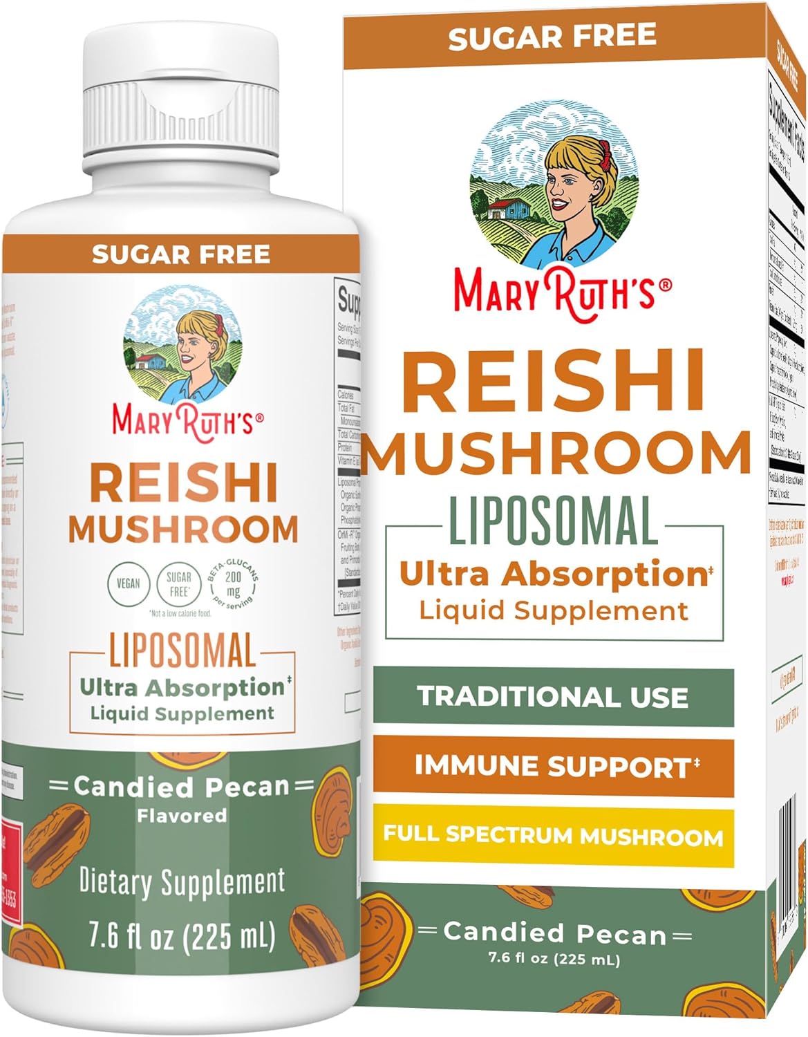 Maryruth'S Reishi Mushroom Supplement |Ultra Absorption Liposomal | Immune Support Supplement | Full Spectrum | 200Mg Beta-Glucans Per Serving | Vegan | 7.6 Oz | 15 Servings