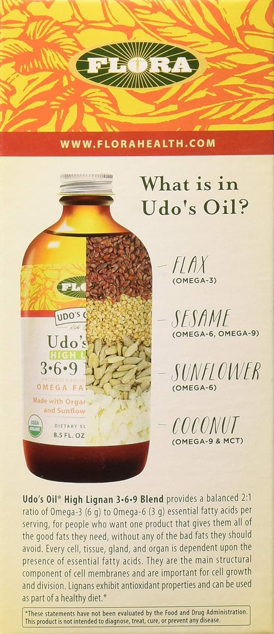 Flora - Udo's Choice, Omega 369 Oil Blend, High Lignan, 8.5 Fl Oz
